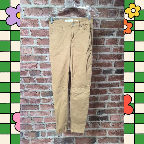 Re Generation Jeans 1 25 | Tan Mid Length Neutral Y2K Casual Streetwear Chic - Picture 1 of 5